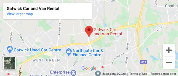 Gatwick Car & Van Rental Map